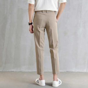 Men's Cropped Straight Leg Pants - Khaki (US 28W)